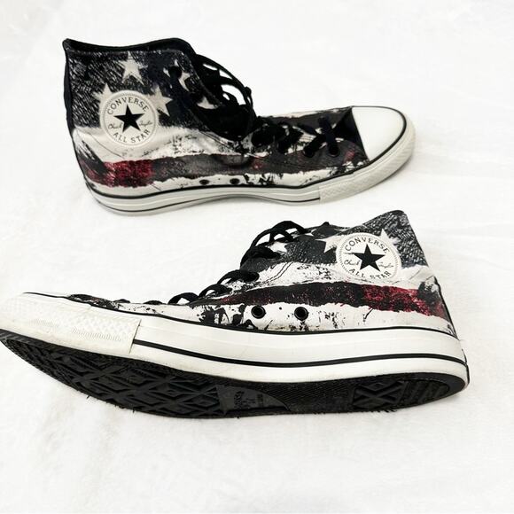 Converse destroyed flag chuck taylor all stars High-Top Sneakers size 11 black - Picture 4 of 11